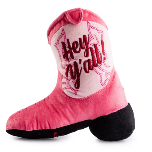 Haute Diggity Dog Pink Cowgirl Boot Designer Plush Dog Toy