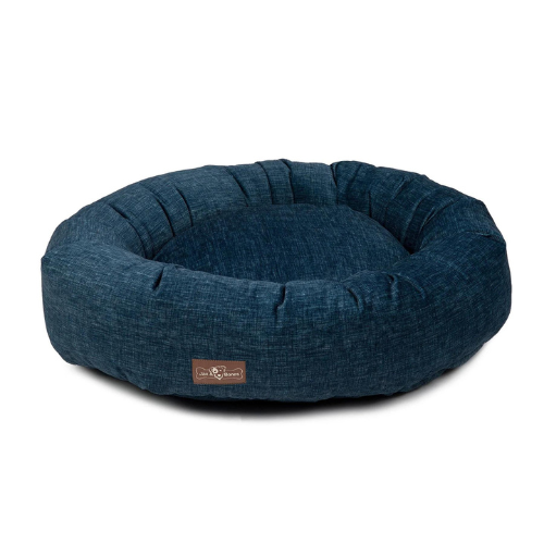 Jax & Bones Plush Velour Donut Nesting Dog Bed — Denim Velour