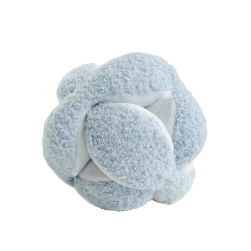 Blue MONTI Montessori snuffle ball dog toy with treat pockets and squeakers