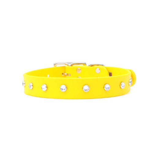 Mimi Green Biothane Waterproof Sparkle Crystal Studded Collar — Large