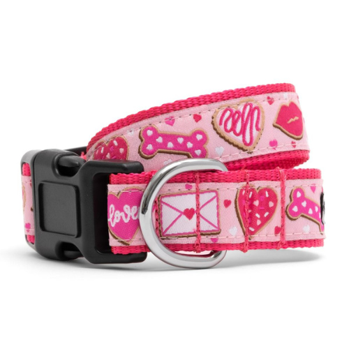 The Worthy Dog Love & Kisses Ribbon Nylon Valentines Day Collar