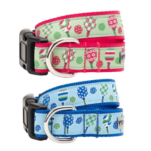 The Worthy Dog Pickleball Ribbon Nylon Webbing Dog Collar All Colors