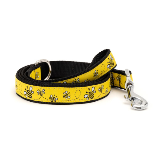 The Worthy Dog Bumble Bee Yellow Bzzz! Ribbon Nylon Matching Lead