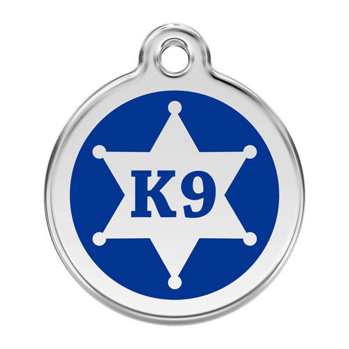 Red Dingo K9 Sheriff Enamel Stainless Steel Dog ID Tag