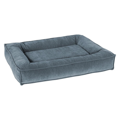 Bowsers Divine Futon Rectangular Bolstered Nesting Dog Bed — Mineral