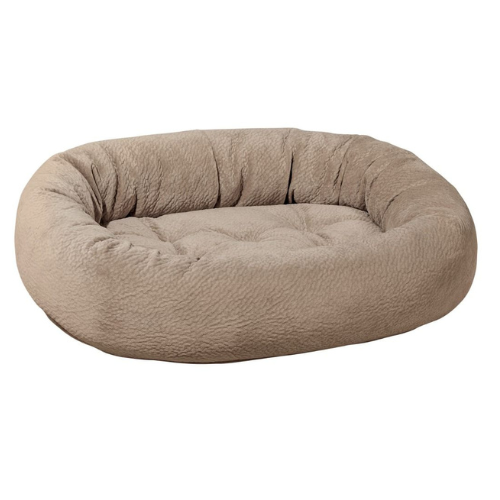 Bowsers Pet MicroVelvet Donut Bolstered Nesting Dog Bed — Toast