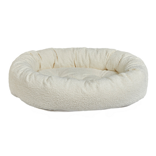 Bowsers Performance Terry Nesting Donut Bolster Dog Bed — Milkshake