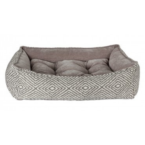 Bowsers Scoop Bolstered Dog Bed — Diamondback Jacquard Pumice MicroVelvet