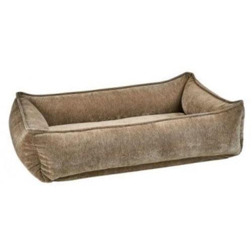 Bowsers MicroVelvet Urban Lounger Dog Bed — Bark Brown