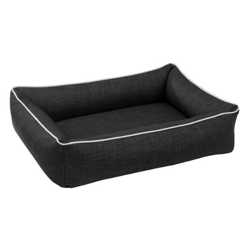 Bowsers Pet Microlinen Urban Lounger Rectangle Nest Dog Bed — Storm