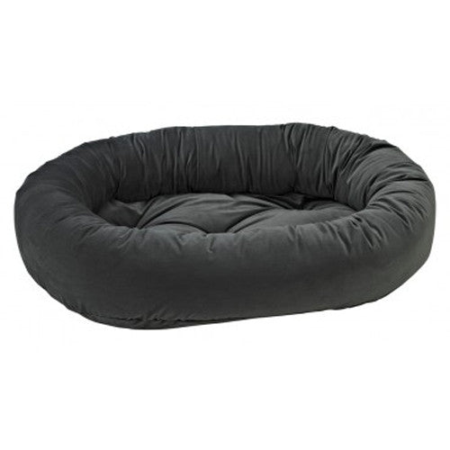 Bowsers EuroVelvet Donut Bolstered Nesting Dog Bed — Ash