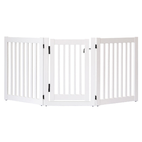 Dynamic Accents Folding Highlander Freestanding Walk Through Pet Gate 3 Panel White