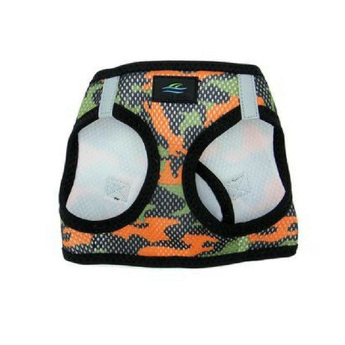 Doggie Design Camo American River Choke Free Dog Harness — Orange Camo Front View