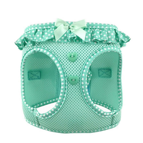 Doggie Design Polka Dot American River Choke Free Dog Harness — Teal Front View