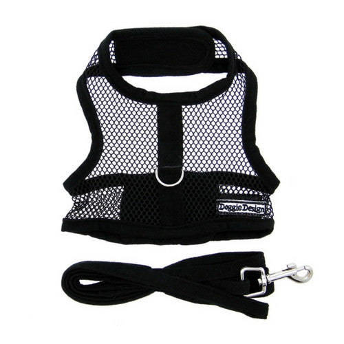 Doggie Design Cool Netted Mesh Dog Harness — Black