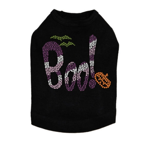 Dog In The Closet BOO! Rhinestone Halloween Dog Tank Shirt