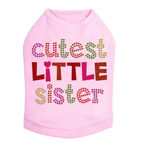 Dog In The Closet Cutest Big Sister Dog Tank Shirt Pink