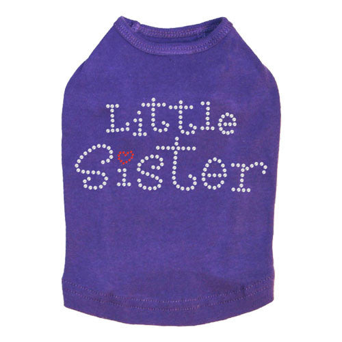 Dog In The Closet Little Sister Rhinestone Dog Tank Shirt Purple