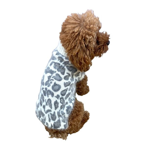 The Dog Squad Animal Instincts Superstar Leopard Angora Dog Sweater