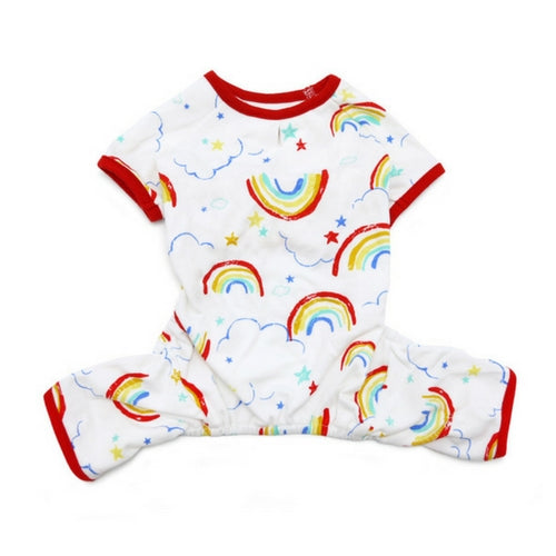 Dogo Pet Fashions Rainbow PJ Four-Leg Dog Pajamas Back View