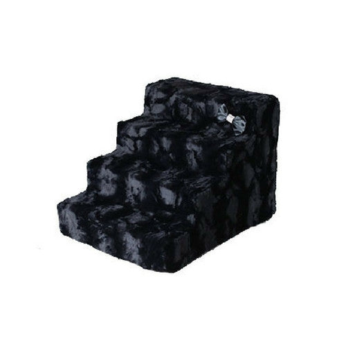 Hello Doggie Luxury Pet Stairs Foam Pet Steps — Black Diamond 4 Step