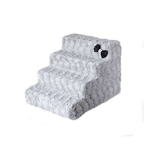 Hello Doggie Luxury Pet Stairs Foam Pet Steps — Dove Grey 4 Step