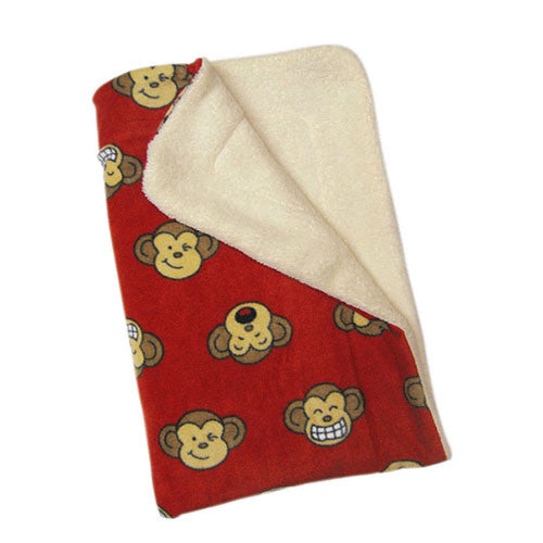 Klippo Pet Silly Monkey Fleece Dog Blanket Red