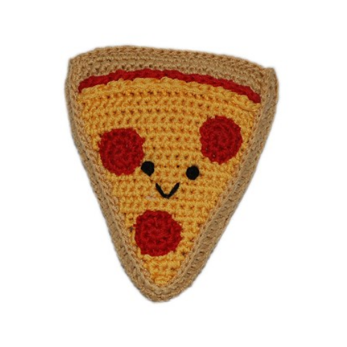 Pizza Slice Pet Flys Knit Knacks Organic Cotton Dog Squeaky Toy