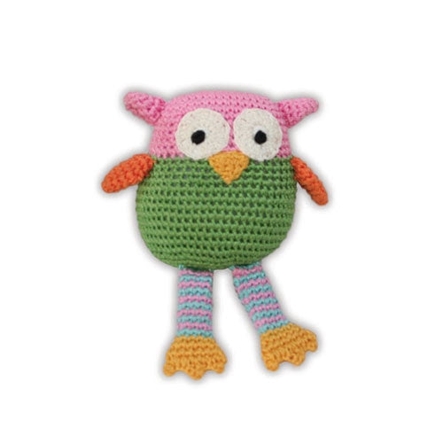 Wise Guy Owl Pet Flys Knit Knacks Organic Cotton Dog Toy