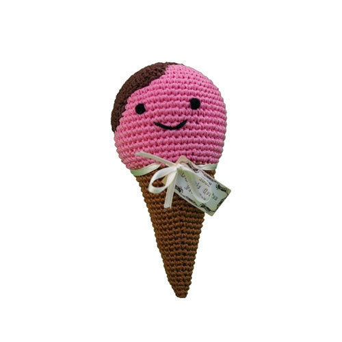 Scoop the Ice Cream Pet Flys Knit Knacks Organic Cotton Dog Toy