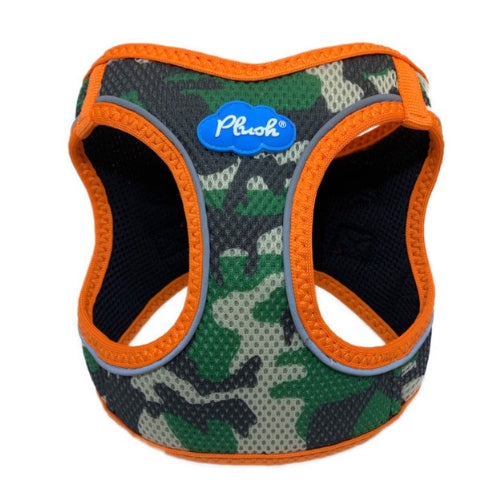 Plush Step In Air Mesh Vest Dog Harness — Camo Orange