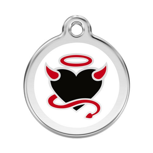 Red Dingo Devil Enamel Stainless Steel Dog ID Tag Large