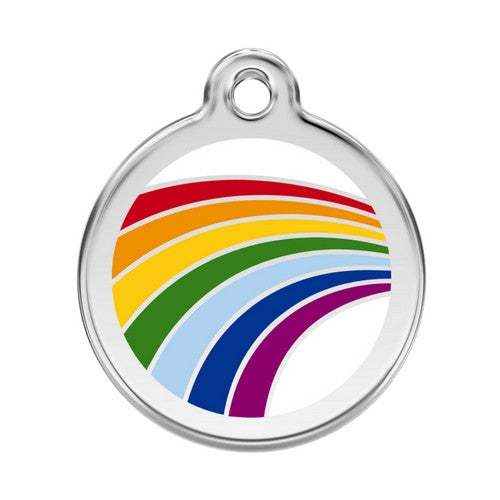 Red Dingo Rainbow Pride Enamel Stainless Steel Dog ID Tag Large