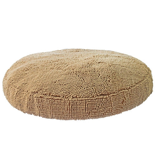 Soggy Doggy Super Snoozer Microfiber Chenille Round Dog Bed — Beige