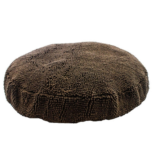 Soggy Doggy Super Snoozer Microfiber Chenille Round Dog Bed — Dark Chocolate