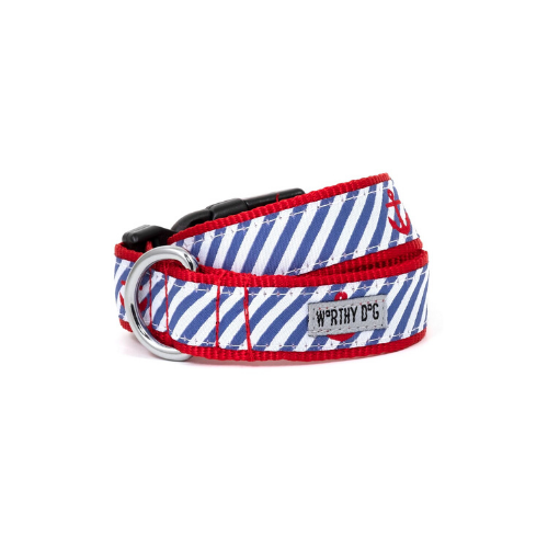 The Worthy Dog Anchor Ribbon Nylon Webbing Matching Lead