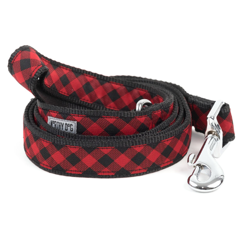 The Worthy Dog Buffalo Check Ribbon Nylon Lead