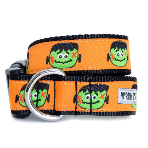 The Worthy Dog Frankenstein Frank Halloween Ribbon Nylon Collar