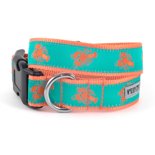 The Worthy Dog Preppy Lobsters Ribbon Nylon Webbing Dog Collar