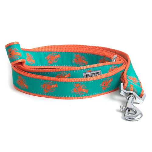 The Worthy Dog Preppy Lobsters Ribbon Nylon Webbing Matching Lead