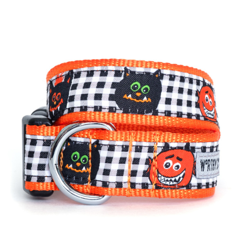 The Worthy Dog Monster Mash Halloween Dog Ribbon Nylon Webbing Collar