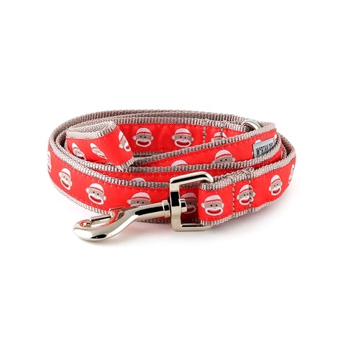 The Worthy Dog Sock Monkey Ribbon Nylon Dog Lead