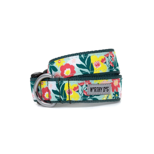 The Worthy Dog Spring Bouquet Ribbon Nylon Webbing Dog Collar