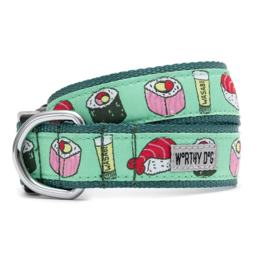 The Worthy Dog Foodie Sushi Ribbon Nylon Webbing Collar